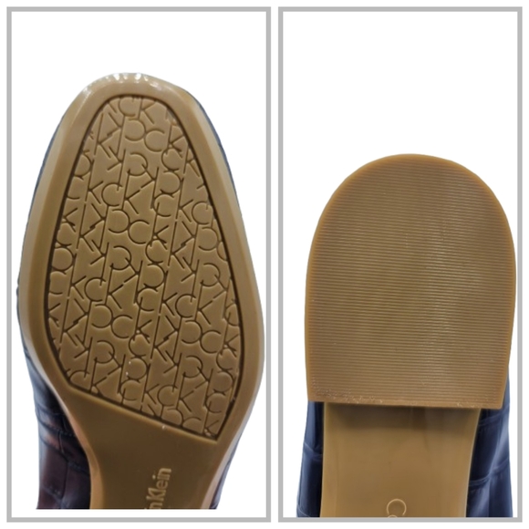 Calvin Klein Felice Ballet Flats Navy Faux Croc Embossed CK Logo Classic Casual - Picture 10 of 16